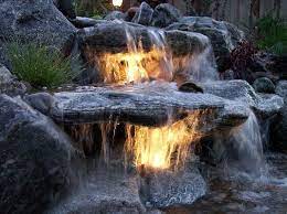 Underwater Lighting In A Waterfall Waterfalls Backyard Water Fountains Outdoor Ponds Backyard