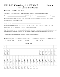 Grade 10 chemistry mcq with answers covers fundamental concepts with theoretical and analytical assessments tests. Exam 2 Form A With Answer Key General Chemistry I Chem 151 Docsity