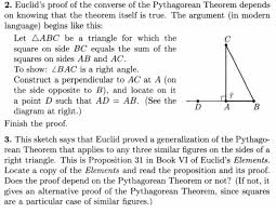 In a right angle, the square of the hypotenuse is equal to the sum of the squares of the other two sides. Ø­Ø¯ÙÙØ© Ø­ÙÙØ§Ù Ø§ÙÙØ§Ø¶Ù ÙØµØ¨ Proof Of Pythagorean Theorem Converse Ffigh Org