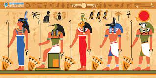 A vertical shot of egyptian gods and hieroglyphics carved on the wall. Ancient Egyptian Gods Facts Symbols Deities Ancient Egypt Pharaohs