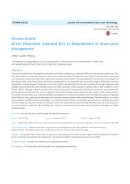 They argue that farmers must make ex ante decisions regarding pest control in conditions of uncertainty, e.g. Pdf Green Pesticides Essential Oils As Biopesticides In Insect Pest Management