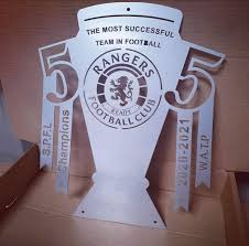 Find your football team's official face mask . Rangers Fc 55 Champions Wall Plaque Gd Steel Belfast