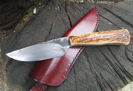 Couteau Droit C70 Bois De Cerf La Forge Du Petit Soulier Bois De Cerf Couteau Couteau Bois