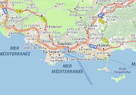 It is in the west of french riviera and in the southeast of provence. Michelin Toulon Map Viamichelin