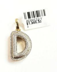 10 K Gold 3mm Chain 0 28 Ct Diamond Initial D Charm Alphabet Men S Lad My Elite Jewelers