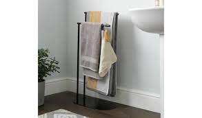 Kings brand furniture black metal with gold leaf free towel rack stand with shelf. Buy Argos Home Freestanding Towel Rail Matt Black Towel Rails And Rings Argos