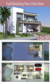 Home Design 12x30 Meters 3 Bedrooms Home Design With Plansearch House Design Modern House Plans Architecture Model House