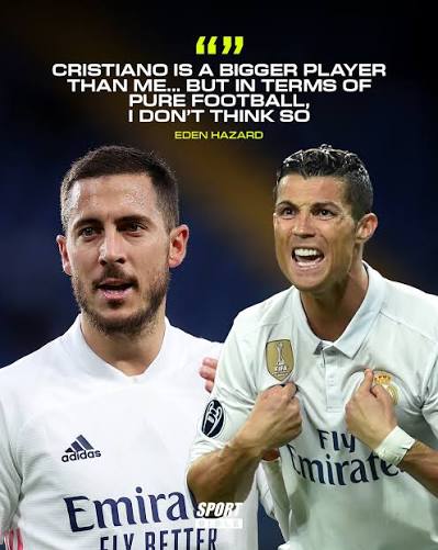 Eden Hazard refuses to say Cristiano Ronaldo is a better footballer than  him 
