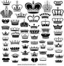 Big Silhouette Crown Set Stock Vector 84838945 Shutterstock Crown Tattoo Crown Silhouette Couple Tattoos