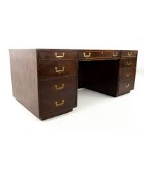 And, you can find it only at wisteria. John Widdicomb Mid Century Burlwood Campaign Executive Desk