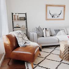 A wide variety of dark brown leather couch options are available to you, such as general use, feature, and material. A Bright Boho Modern Living Room Featuring The Aquarius Sofa Photo Via Nataliaxhome Grey Couch Living Room Arm Chairs Living Room Leather Chair Living Room