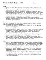 Macbeth Act 1 Study Guide Questions Study Guide Macbeth Study Guide This Or That Questions