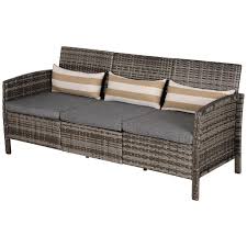 Mit einem sofa aus unserem shop beweist du immer geschmack und stil. Outsunny Rattan Sofa Mit Kissen Dreisitzer Kaufland De