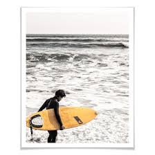Qualité, conscience et amour des choses bien faites : Affiche La Planche De Surf Jaune Wall Art Fr
