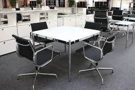 Seats a maximum of 6. Usm Haller Conference Table Glass White 100 X 100 Cm Meeting Tables Usm Haller Design Classics English