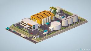 Isometric 3d Model Waste Recycling Plant Recycling Plant Recycling Factory Architecture