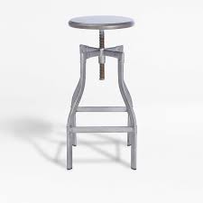 Modern stacking bar stool in gunmetal galvanized steel stackable indoor outdoor barstool. Turner Gunmetal Adjustable Backless Bar Stool Crate And Barrel Canada