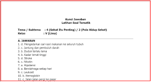 Download Soal Ulangan Harian Kelas 5 Tema 4 Subtema 2 Dan Kunci Jawaban