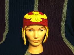 Red and Gold Captain Falcon Beanie Helmet video Game Character Cap, Hat,  Crochet