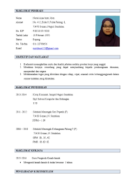 Harapan saya adalah contoh resume untuk guru yang telah saya paparkan ini sedikit sebanyak membantu menemukan skop pengetahuan tentang format resume versi bahasa melayu bagi lepasan perguruan dan sekitarnya.sekian terima kasih. Resume Nurul Aina Binti Jelen