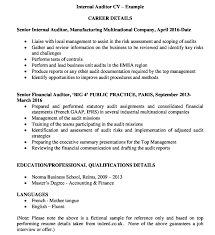 Performed successful year one sox walkthroughs and testing for europe operations. Internal Auditor Cv Template Examples Audit Finance Management