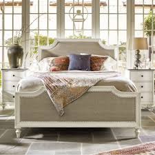 French Coastal White Upholstered King Bed Frame Queen Upholstered Bed Fabric Upholstered Bed Upholstered King Bed Frame