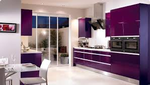 Modern Kitchen With Purple Acrylic Cabinets Purple Kitchen Designs Purple Kitchen Purple Kitchen Appliances
