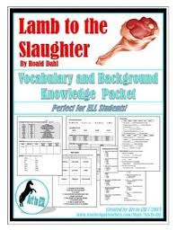 Lamb To The Slaughter Vocabulary Background Knowledge Packet Vocabulary Reading Vocabulary Pre Reading Strategies