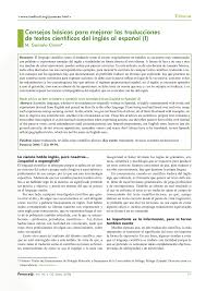 Pdf Consejos Basicos Para Mejorar Las Traducciones De Textos Cientificos Del Ingles Al Espanol I