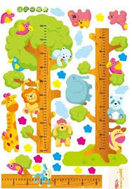 Kids Child Height Chart Measure Tape Wall Stickers Natural Animal Tree Vinyl Wallpaper House Decorative De Height Chart Kids Sticker Wall Art Baby Height Chart