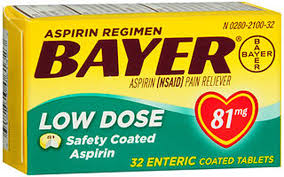 Aspirin Regimen Bayer Low Dose Pain Reliever Enteric Coated