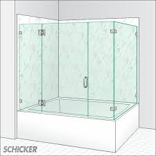 Add a refined, modern touch to your bathroom with a shower door. These Enclosures Provide A Clean Modern Look That Eliminates The Need For Metal Framework Completely Frameless De Glass Shower Glass Tub Glass Tub Enclosure