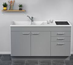 Manguier, finition laque polyuréthane mate homologuée pour le contact alimentaire evier : Carea Sanitaire Concept Meuble Evier Giga 140 Melamine Tiroirs Carea Sanitaire