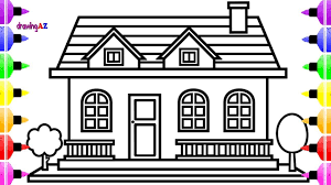 Book of flowers by anniecoloring premium digital art for you! How To Draw House For Kids And House Coloring Pages For Children House Colouring Pages Coloring Pages Halloween Coloring Pages