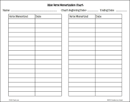 60 Exact Printable Memory Verse Chart