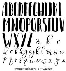Every person has their own brush letter alphabet style, here you can see mine. Calligraphic Vector Font Handwritten Brush Style Stock Vector Royalty Free 574026388