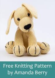 Free Knitting Pattern For Labrador By Amanda Berry Knitting Patterns Free Dog Knitting Patterns Toys Rabbit Knitting Pattern