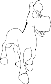 Nice Walking Cartoon Horse Coloring Page Horse Coloring Walking Cartoon Horse Coloring Pages