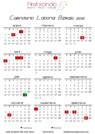 En 2021 hay 11 días festivos nacionales. Calendario Laboral Bizkaia 2021 Bob Calendario Laboral De 2021 Dispones De Una Version En Pdf Para Descargar El Calendario De Alisha Allender
