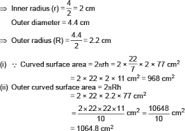 The surface area of a cylinder is the sum of two parallel and congruent circular faces and the curved surface area. Class Ix Math Ncert Solution For Surface Areas And Volumes 13 2