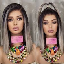 Ash blonde dark root h.d lace front bob Blunt cut wig