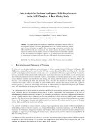 Search job vacancies and find your next career opportunity with jobstreet.com, no.1 recruitment site in malaysia. Pdf Jobs Analysis For Business Intelligence Skills Requirements In The Asean Region A Text Mining Study Selected Revised Papers From The Joint International Symposium On Artificial Intelligence And Natural Language Processing Isai Nlp