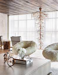 Modern style rock crystal tree bronze chandelier. Photo 7 Of 10 In Modern Lake House Dwell