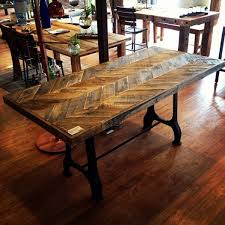 Desk Made From Salvaged Cast Iron Legs And A Reclaimed Wyoming Snow Fencing Top Reclaimed Repurposed Re Rustic Dining Table Dining Table Furniture Makeover