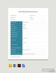 Instantly Download Free Sample School Board Meeting Minutes Template Sample Example In Pdf Microsoft Word Doc Apple In 2020 Board Meeting School Board Templates