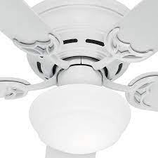 Ceiling fans are both functional and aesthetically pleasing, helping to circulate air in your home while enhancing your decor. Hunter Low Profile Iii Plus 52 In Indoor White Ceiling Fan With Light Kit 53075 The Home Depot