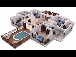 Smartdraw helps you create a house plan or home map by putting the tools you need at your fingertips. House Plan Design 3d 4 Room Youtube Bedroom House Plans Smart House Plans Simple House Design