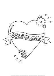 coloriage coeur maman occuper les enfants fete des meres de dinde en ligne gratuit