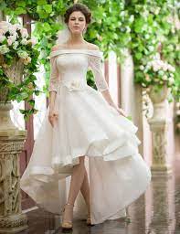 25 Of The Most Ridiculously Beautiful Hi Lo Wedding Dresses On Pinterest Wedding Dresses High Low Short Wedding Dress Wedding Dress Organza