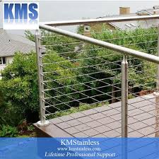 Rope railings need to have frames that are much stronger than other kinds of railings because of the sheer force that is applied to the end posts when the ropes are tensioned. China Stainless Steel Wire Rope Deck Railing China Wire Balustrade Wire Balustrade Kit